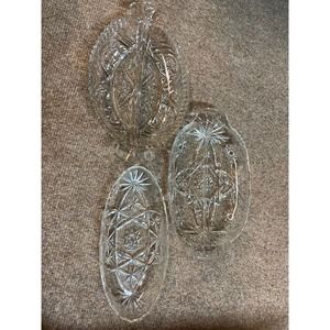 VIntage Glass Crystal Serving Trays